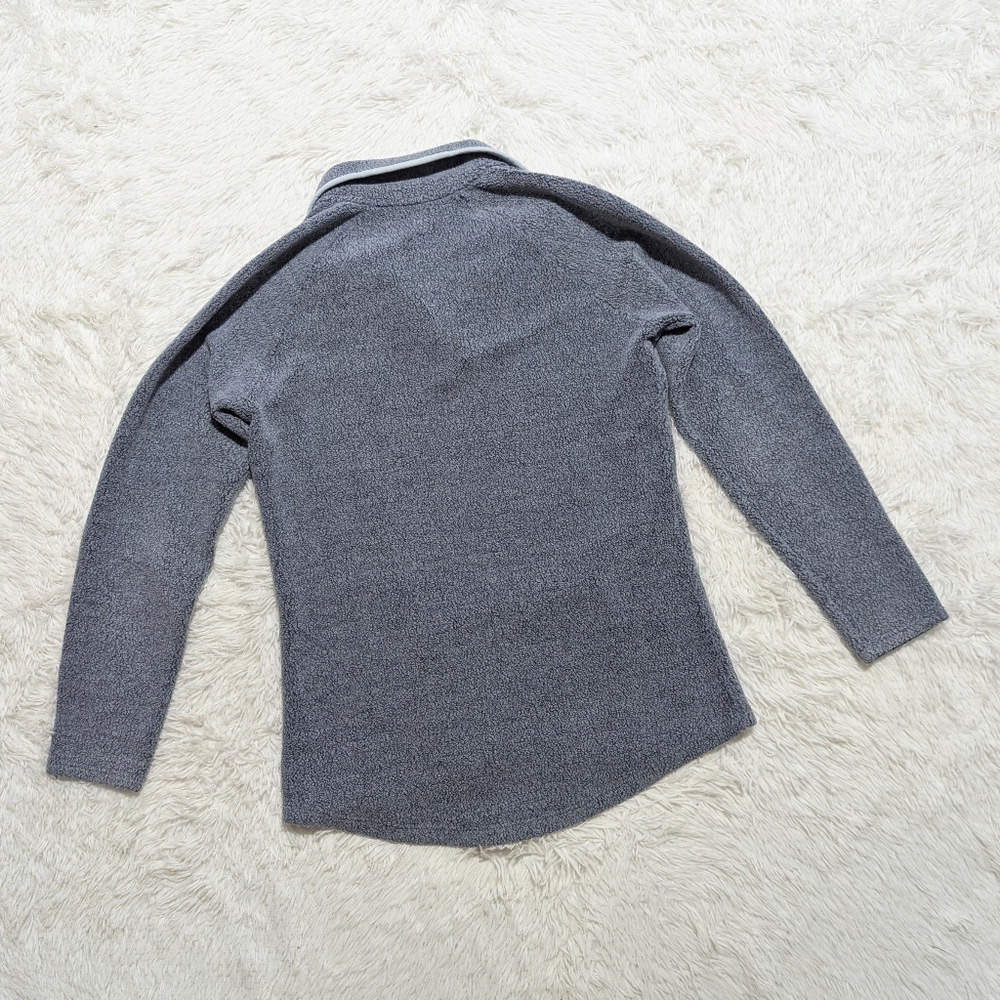Y2K Vintage L.L. Bean Blue Tumbled Sherpa 1/4 Snap Pullover Sweater - Picture 7 of 12